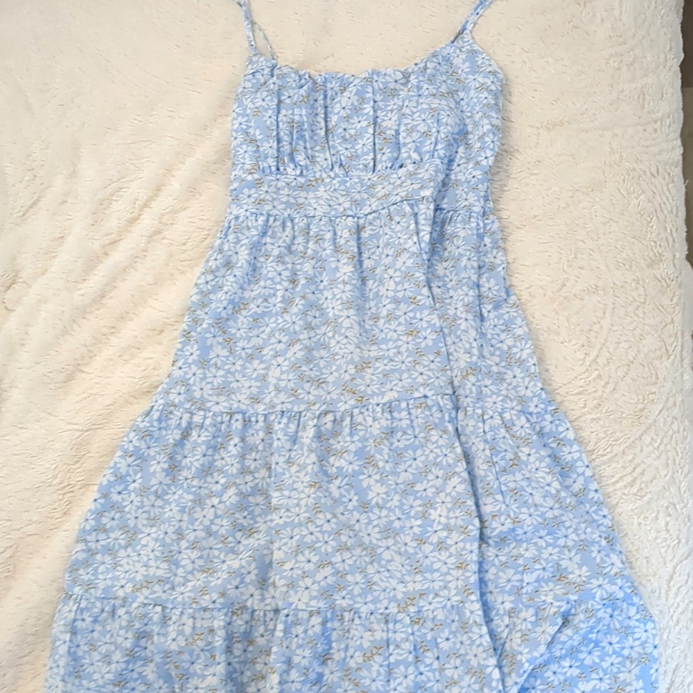 Blue Flower Summer Dress